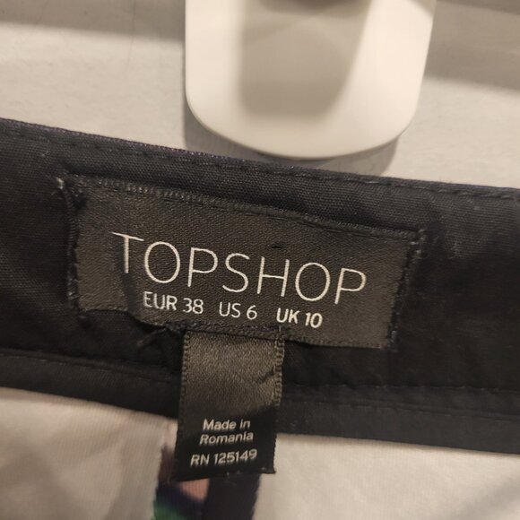 TopShop Floral Pants Spandex Comfort Pockets Size 6 - Picture 4 of 5